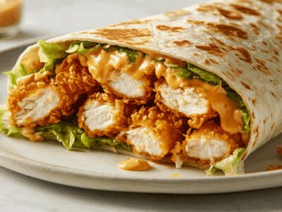 Lunch Ideas for Kids: Crispy Chicken Snack Wrap with Secret Sauce