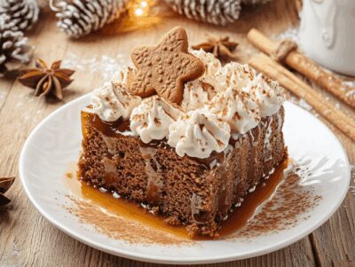 Cozy Up with a Spiced Gingerbread Poke Cake Delight